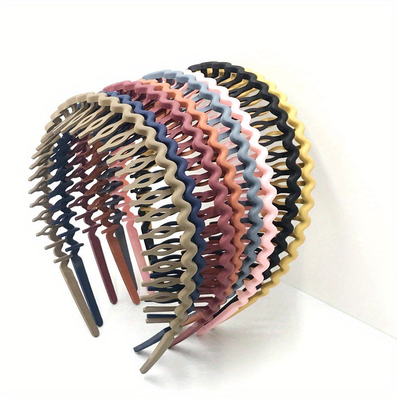 8pcs Candy Teeth Hair Band Solid Headband Style Head Hoop For Skincare Makeup