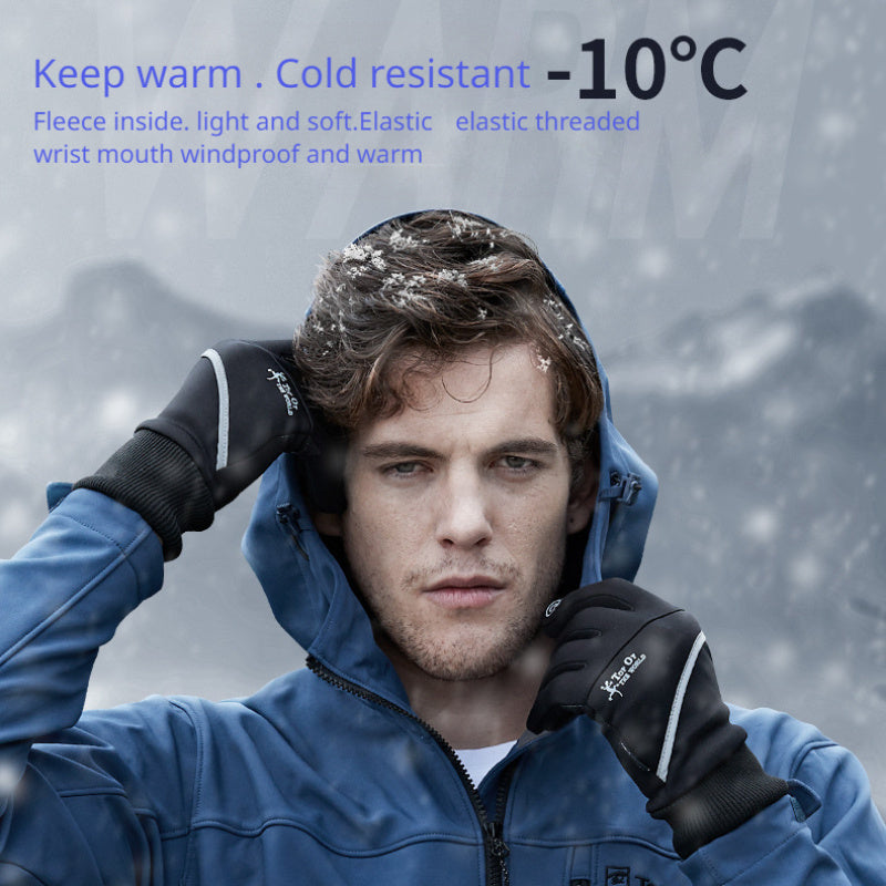 Winter Cycling Gloves Men's Non-slip Touch Screen Reflective Skii