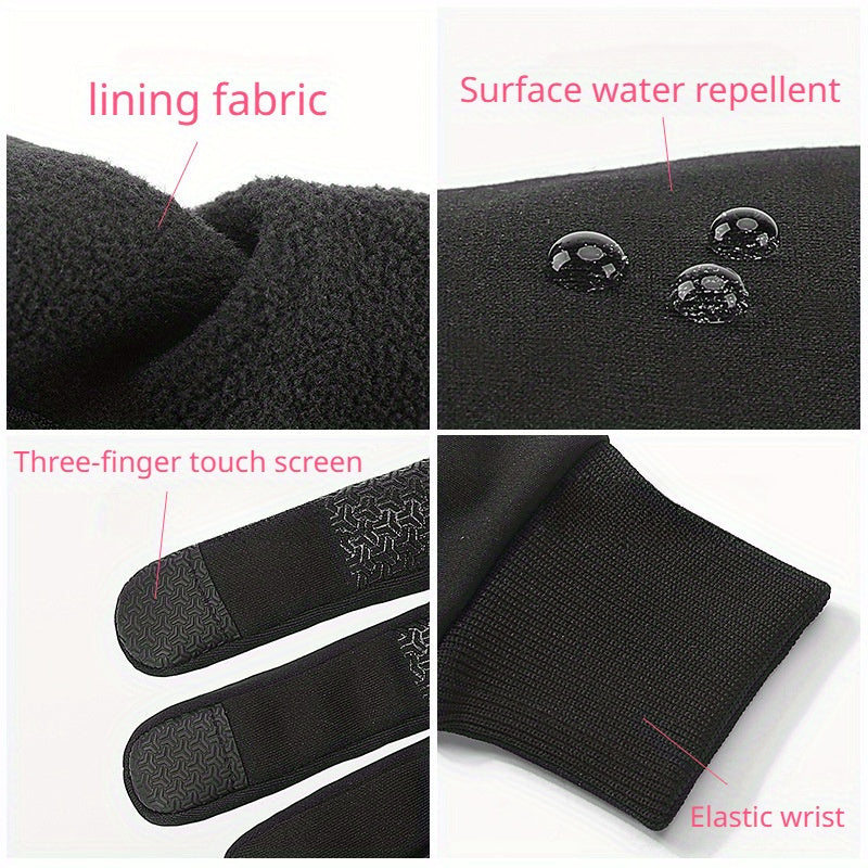 Winter Cycling Gloves Men's Non-slip Touch Screen Reflective Skii