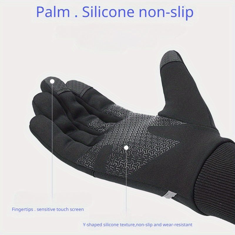Winter Cycling Gloves Men's Non-slip Touch Screen Reflective Skii