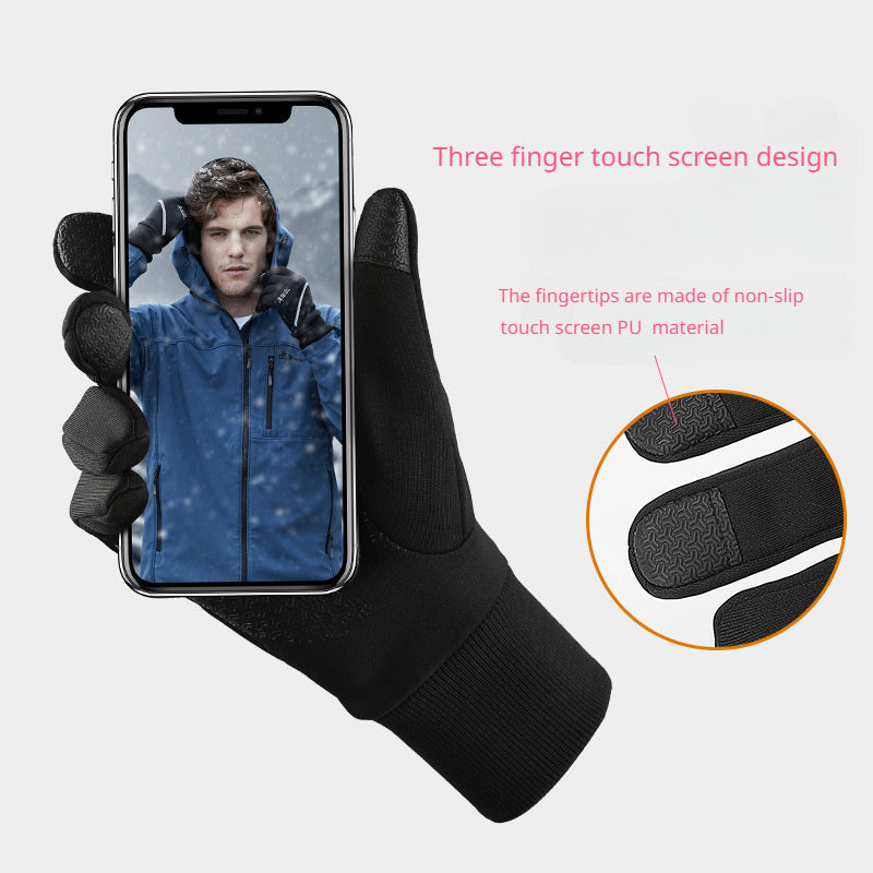 Winter Cycling Gloves Men's Non-slip Touch Screen Reflective Skii