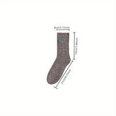 5 Pairs Men's Warm Wool Socks Thermal Cold Proof Crew Socks