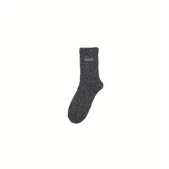 5 Pairs Men's Warm Wool Socks Thermal Cold Proof Crew Socks