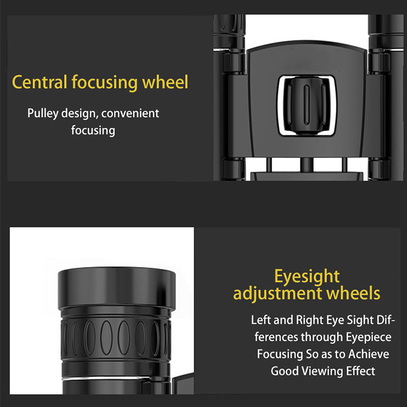 Portable Zoom Binoculars 200x25 HD Compact Long Range Folding Telescope