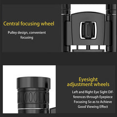Portable Zoom Binoculars 200x25 HD Compact Long Range Folding Telescope