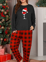  Christmas Lounge Set Women's Tee & Plaid Pants Pajamas