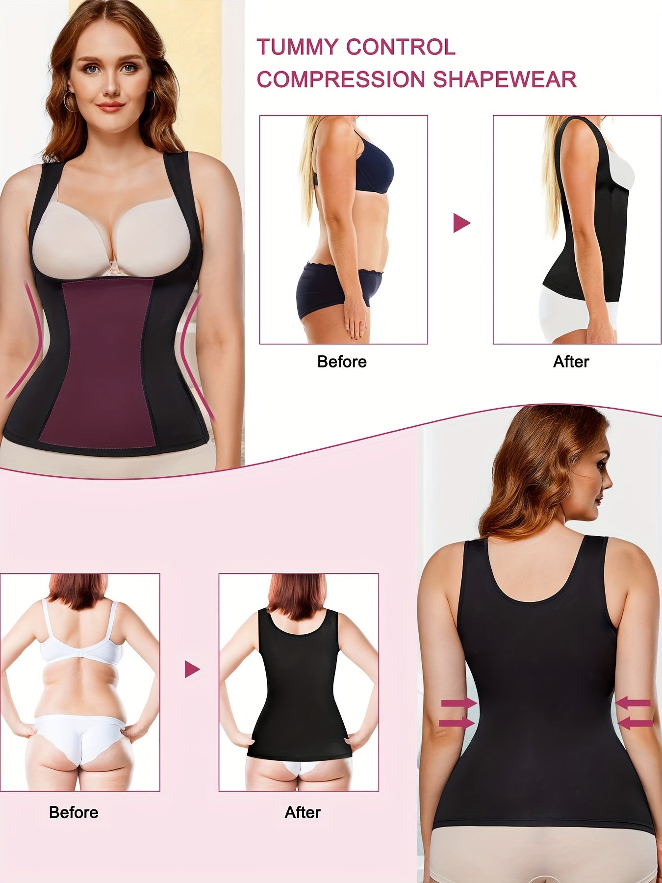 Tummy Control Tank Top Waist Trainer Shaper Open Bust Slimming Cami