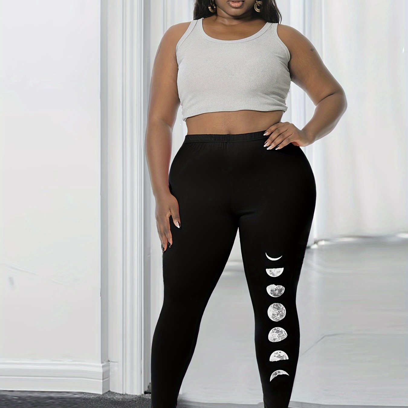  Moon Print High Rise Leggings