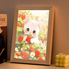 Cross Stitch Kit Cat Strawberry Pattern Embroidery Set
