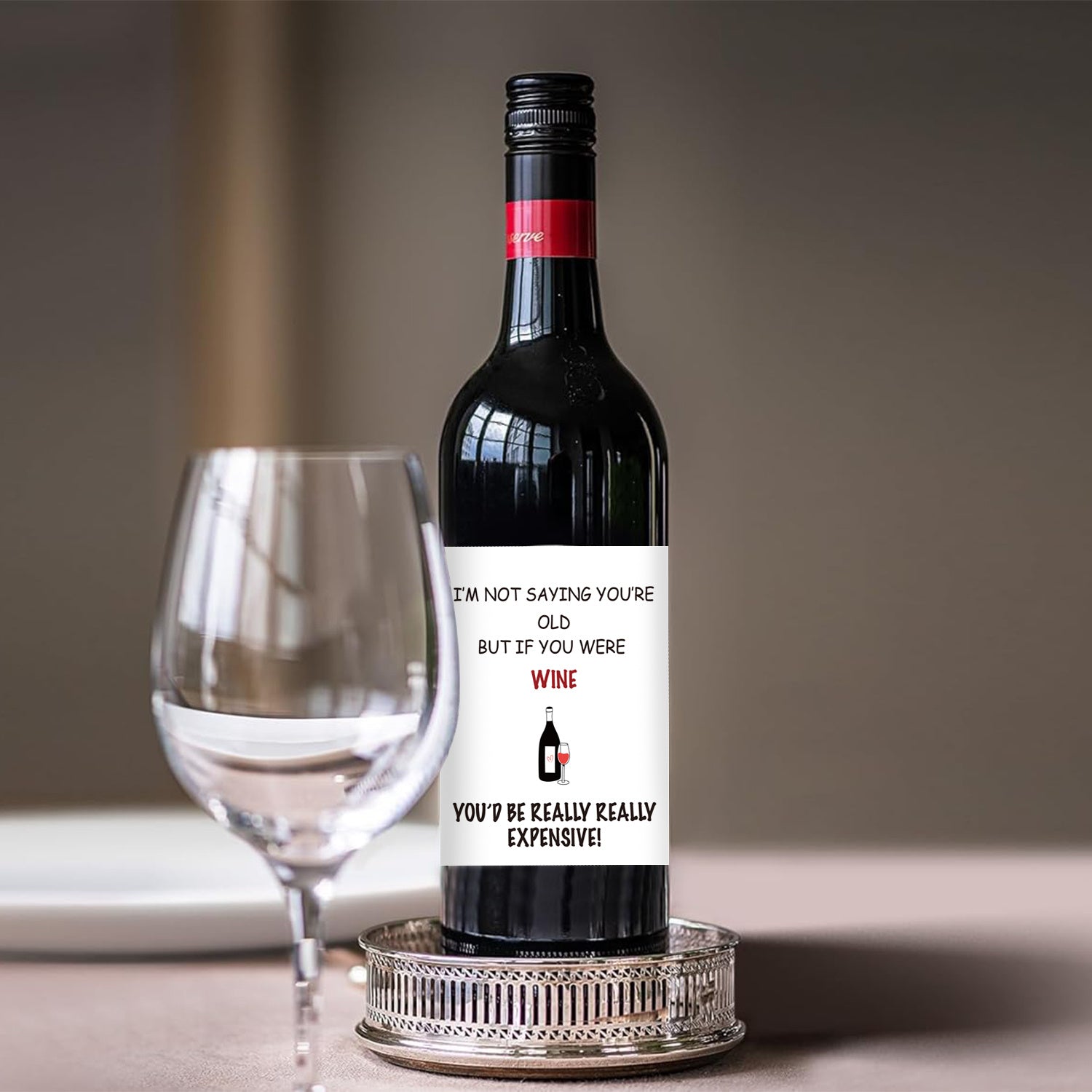 Funny Wine Themed Labels for Dad's 70th Birthday
