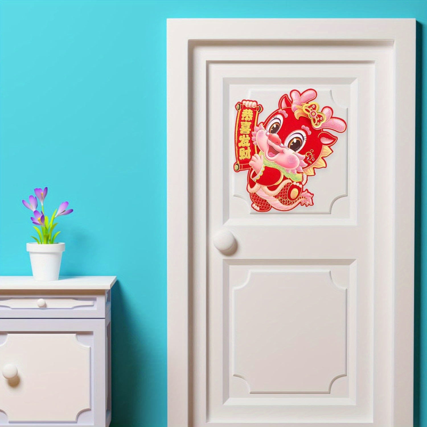 Dragon Zodiac Fu Character Door Sticker Spring Decoration