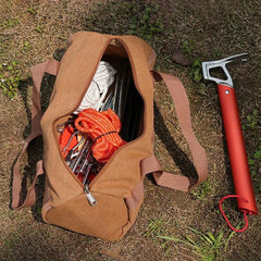 Portable Ground Nail Bag Hammer Tent Ground Nail Wind Rope Canvas Storage Bag