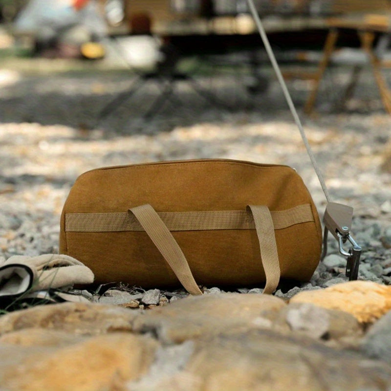 Portable Ground Nail Bag Hammer Tent Ground Nail Wind Rope Canvas Storage Bag