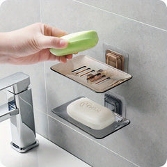 Self-Adhesive Soap Holder Double Layer Soap Sponge Dish