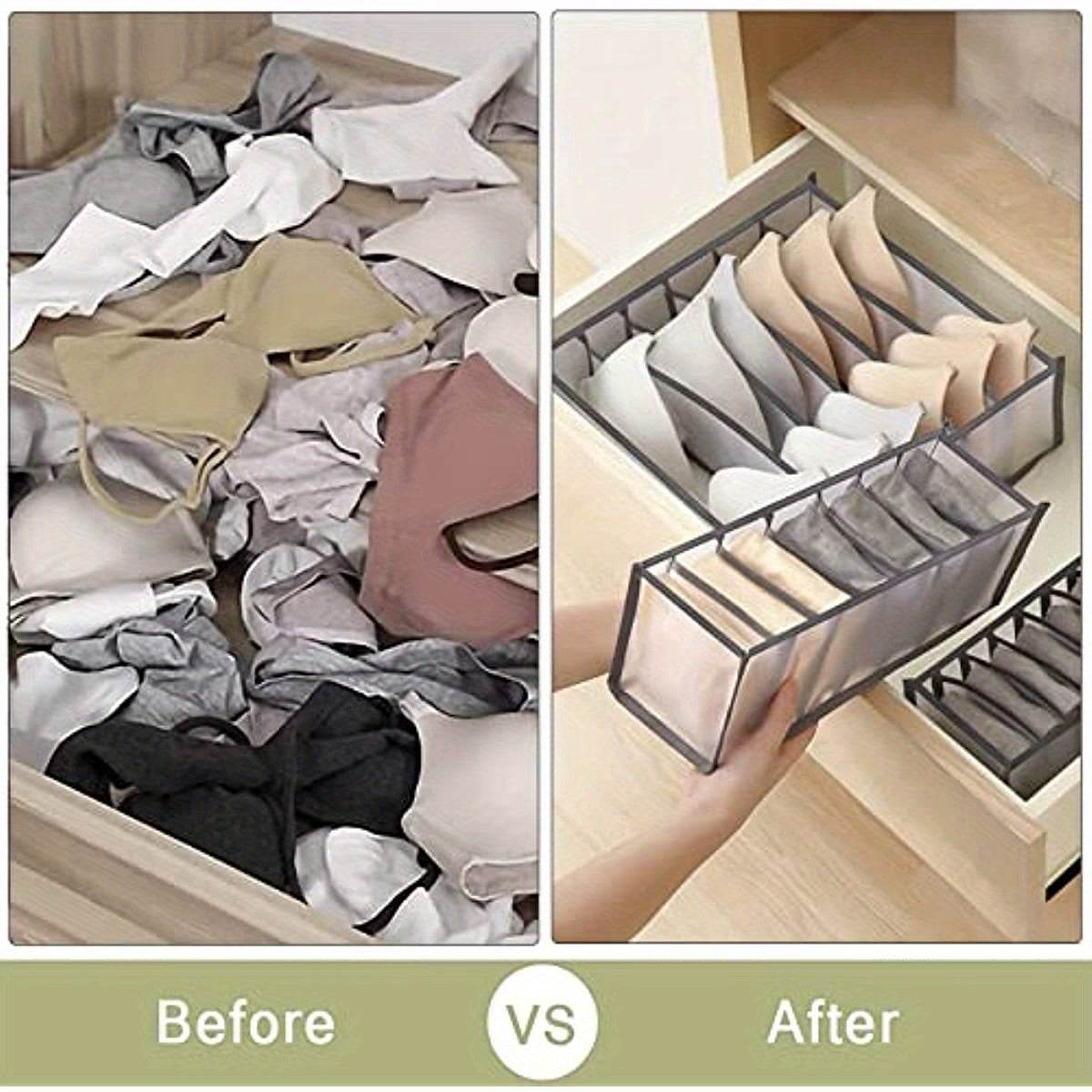 Bra Drawer Organizers 6 Grids Underwear Wardrobe Organizers