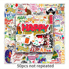 50pcs Year Happy Inspiration Blessings Decorative Stickers