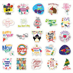 50pcs Year Happy Inspiration Blessings Decorative Stickers