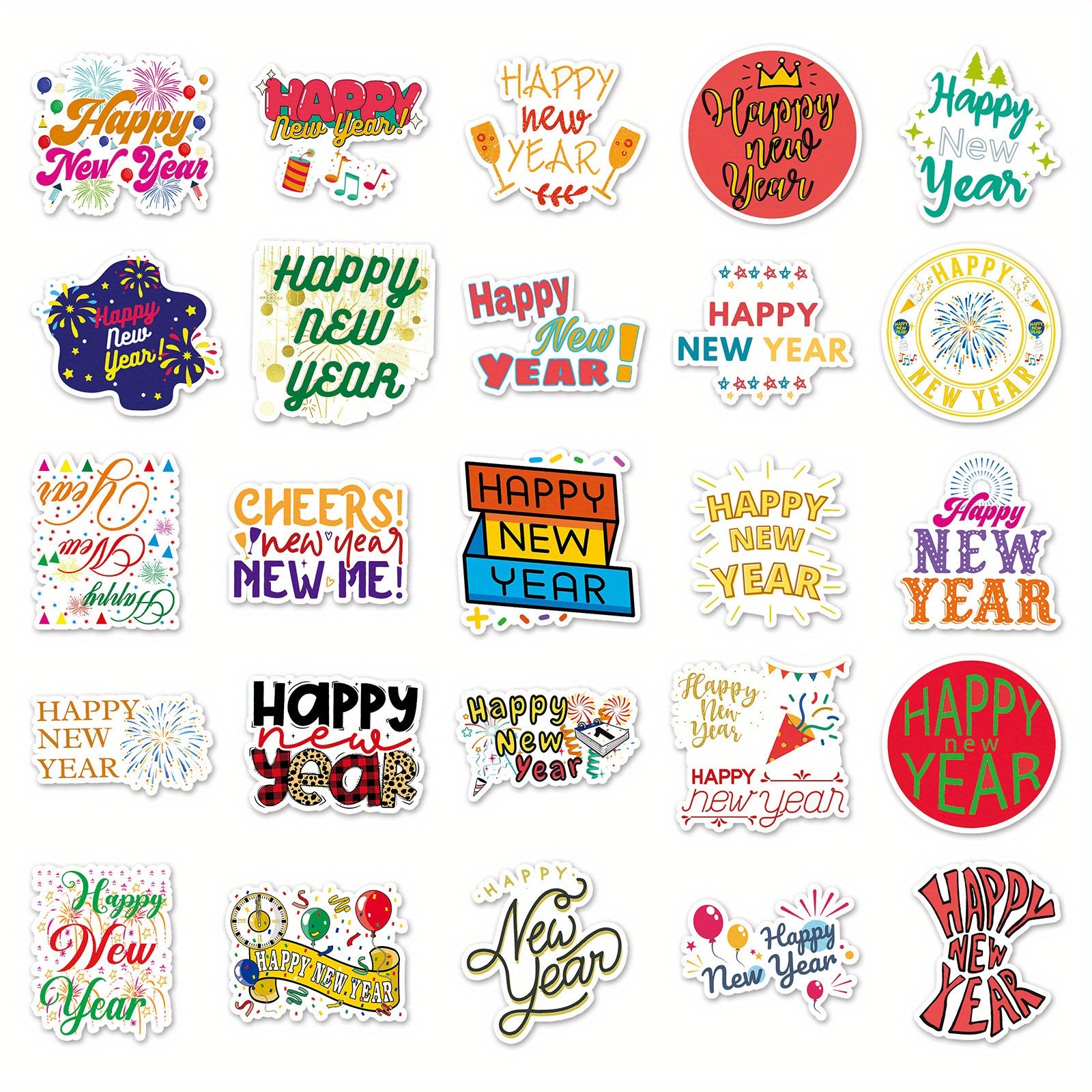 50pcs Year Happy Inspiration Blessings Decorative Stickers
