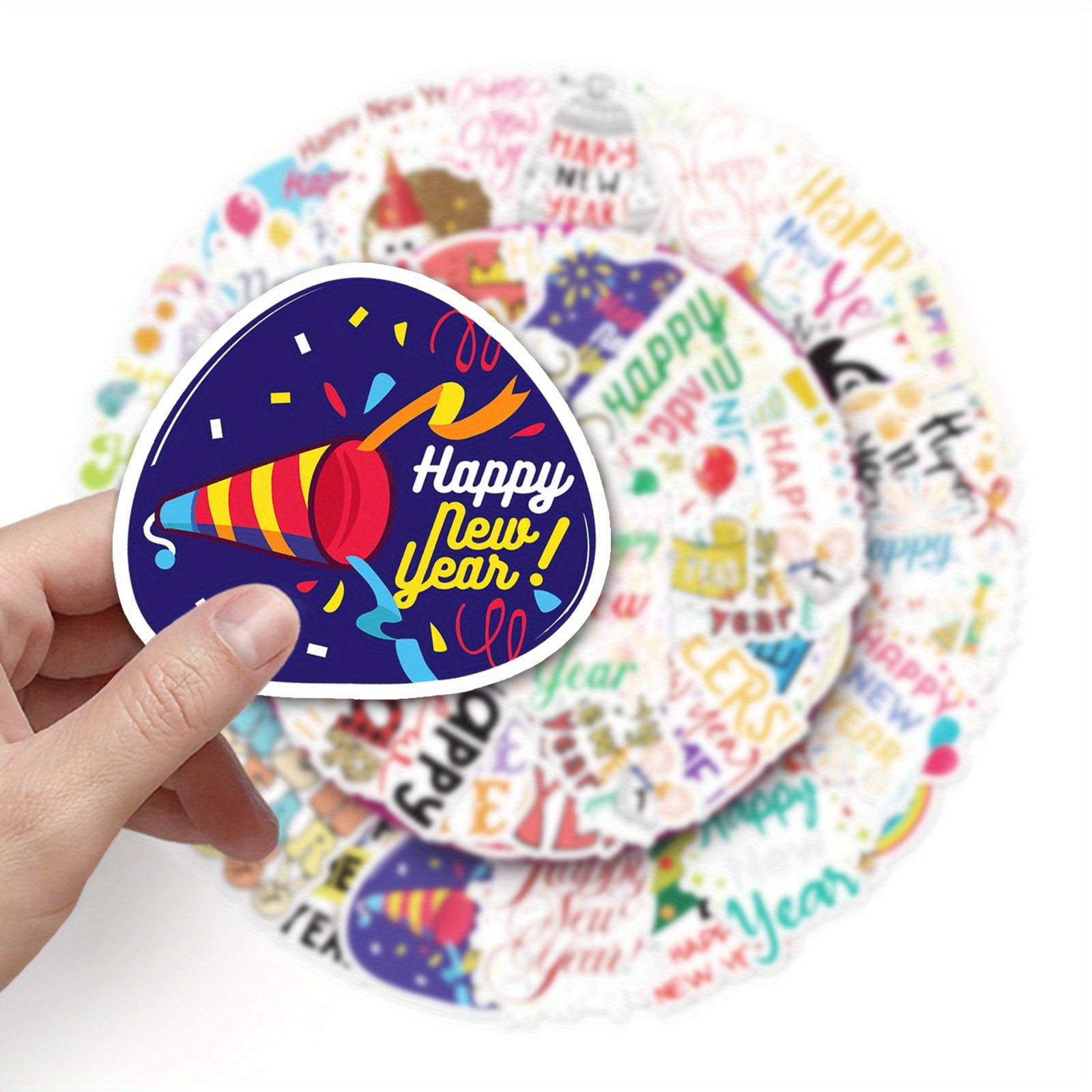 50pcs Year Happy Inspiration Blessings Decorative Stickers