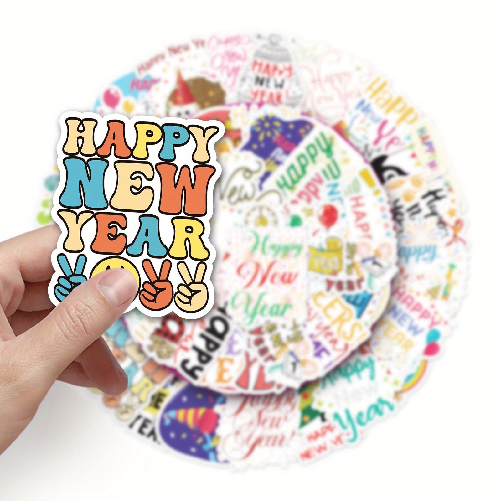 50pcs Year Happy Inspiration Blessings Decorative Stickers