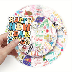 50pcs Year Happy Inspiration Blessings Decorative Stickers