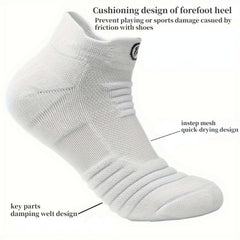 5pairs Breathable Ankle Socks for Men & Women