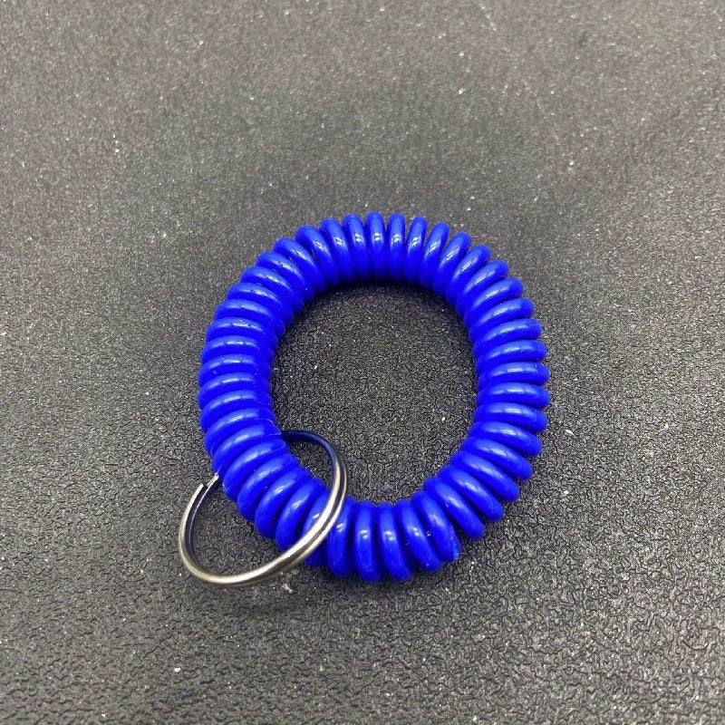 6pcs Retractable Keychain Keyring Wristband Spring Rope