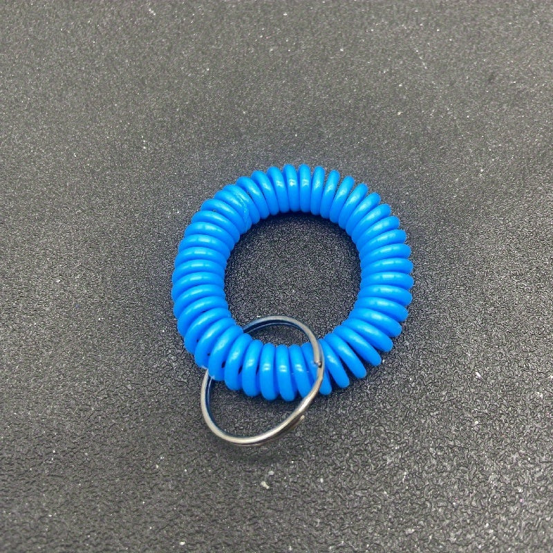 6pcs Retractable Keychain Keyring Wristband Spring Rope