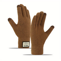 Non Slip Knitted Winter Gloves Plush Windproof for Outdoor Sports