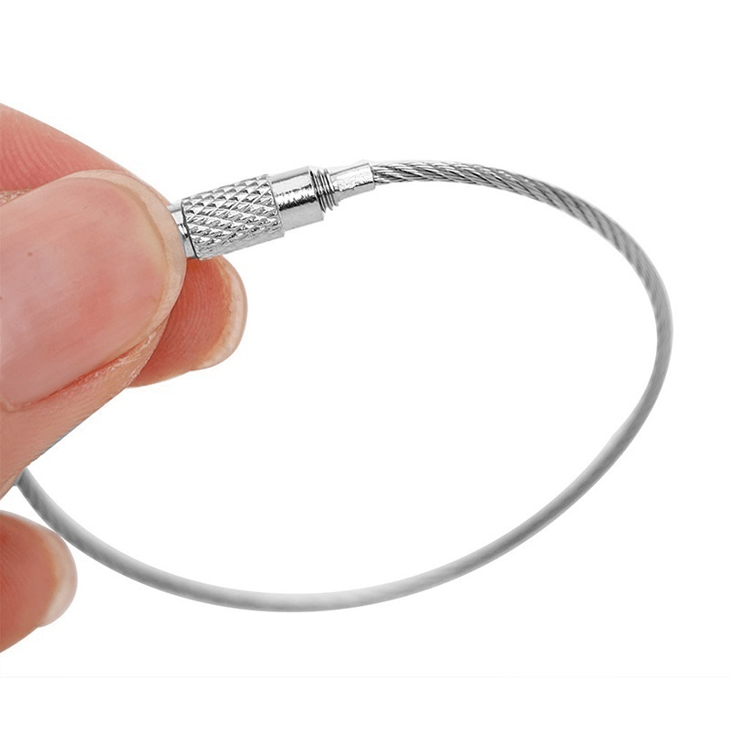 20pcs Stainless Steel Keychain Cable Rope for Outdoor Hiking Camp Travel