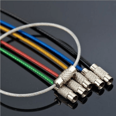 20pcs Stainless Steel Keychain Cable Rope for Outdoor Hiking Camp Travel
