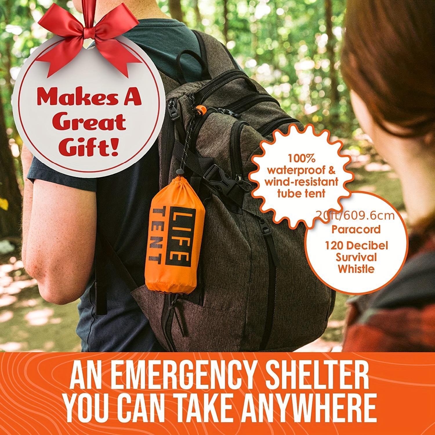 Emergency Survival Shelter 2 Person Tent Survival Whistle Waterproof