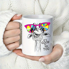 11oz Giraffe Fun Coffee Cup Ceramic Cup Hot/Cold Drinks Novelty Gift