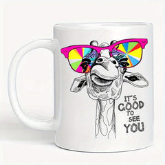 11oz Giraffe Fun Coffee Cup Ceramic Cup Hot/Cold Drinks Novelty Gift