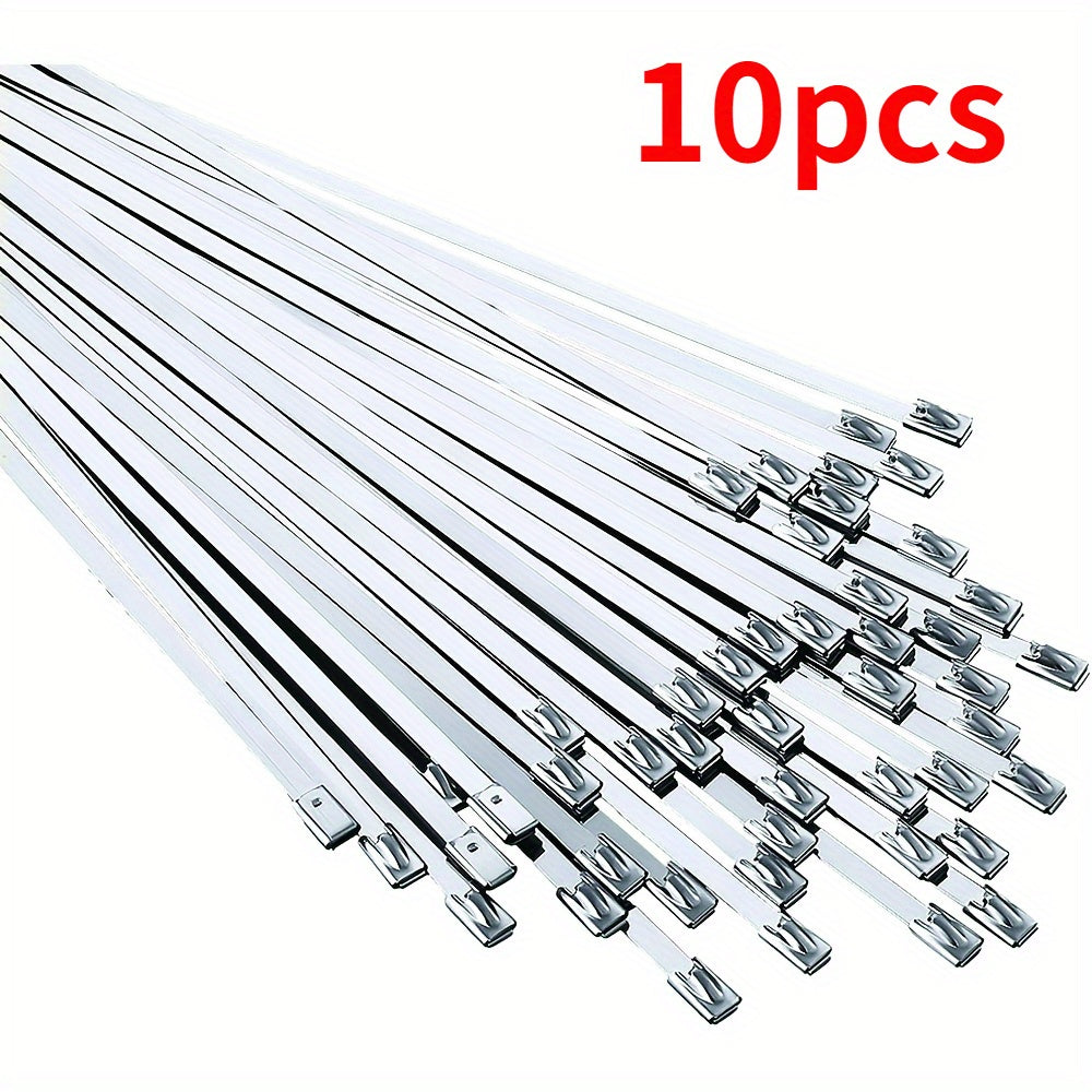 20 Metal Zip Ties 29.97 cm Steel Heavy Duty Self-locking Cable Ties