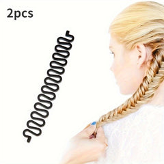 2pcs Hair Styling Tools Bun Maker Braider Roller Hooks