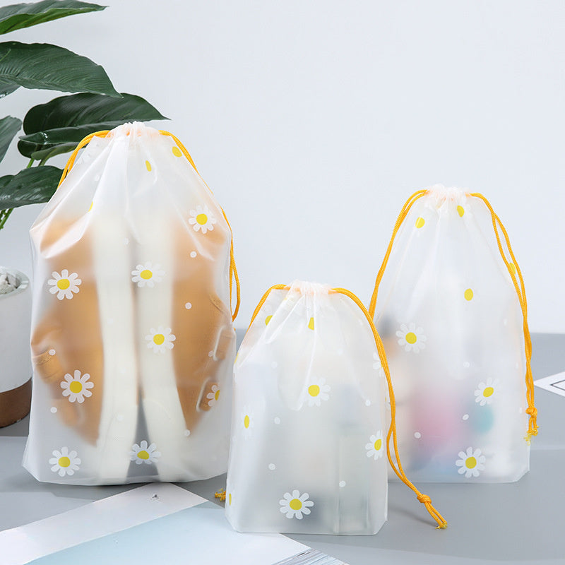10pcs Transparent Storage Bags Drawstring Waterproof Cosmetics Makeup Pouch