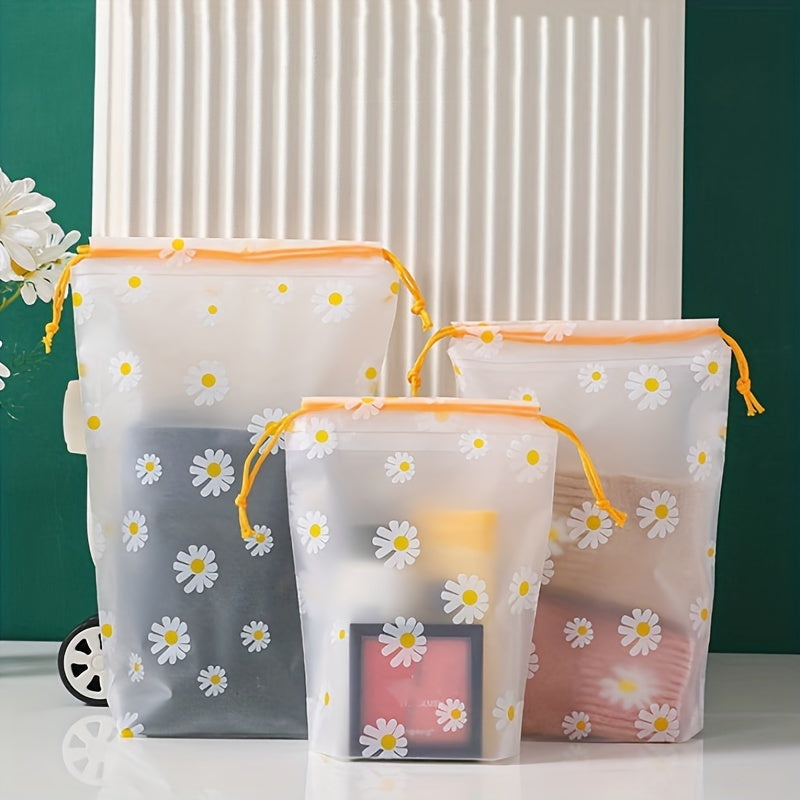 10pcs Transparent Storage Bags Drawstring Waterproof Cosmetics Makeup Pouch