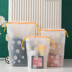 10pcs Transparent Storage Bags Drawstring Waterproof Cosmetics Makeup Pouch