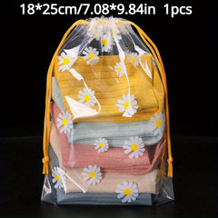 10pcs Transparent Storage Bags Drawstring Waterproof Cosmetics Makeup Pouch