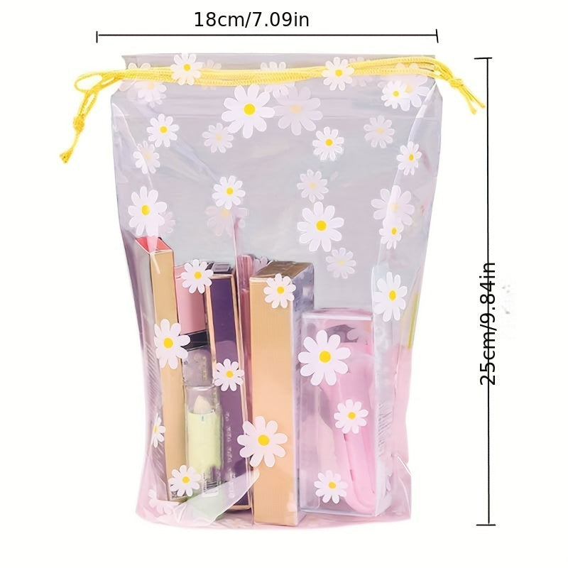 10pcs Transparent Storage Bags Drawstring Waterproof Cosmetics Makeup Pouch