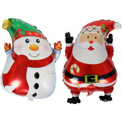 2pcs Christmas Party Balloon Set Santa Snowman Foil Mylar Balloon