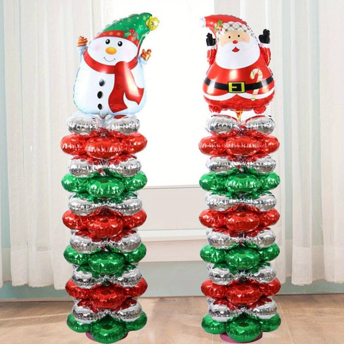 2pcs Christmas Party Balloon Set Santa Snowman Foil Mylar Balloon