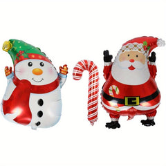2pcs Christmas Party Balloon Set Santa Snowman Foil Mylar Balloon