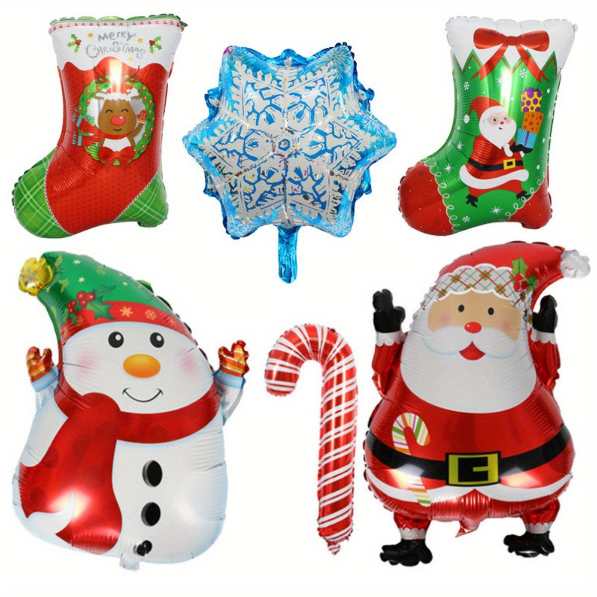 2pcs Christmas Party Balloon Set Santa Snowman Foil Mylar Balloon