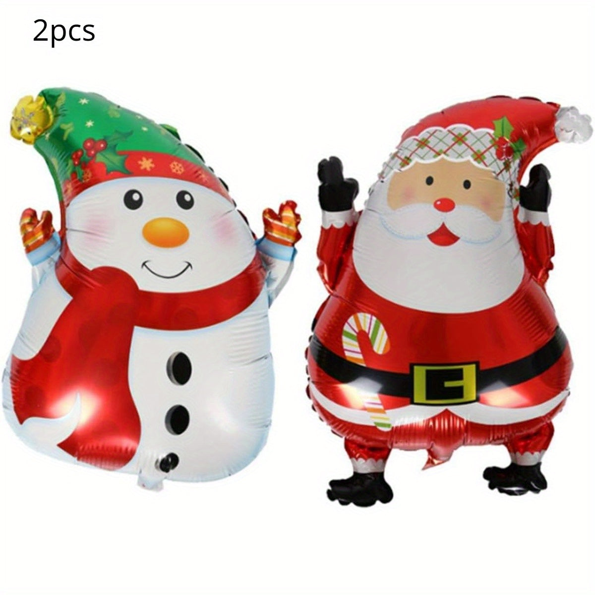 2pcs Christmas Party Balloon Set Santa Snowman Foil Mylar Balloon