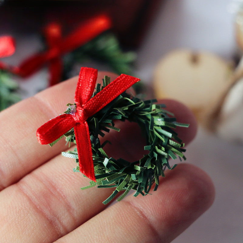 5pcs 1:12 Dollhouse Christmas Wreath Wall Hanging Mini Home Decor