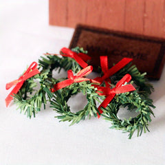 5pcs 1:12 Dollhouse Christmas Wreath Wall Hanging Mini Home Decor