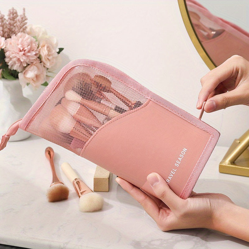 Large Capacity Stand Up Makeup Brush Organizer Bag