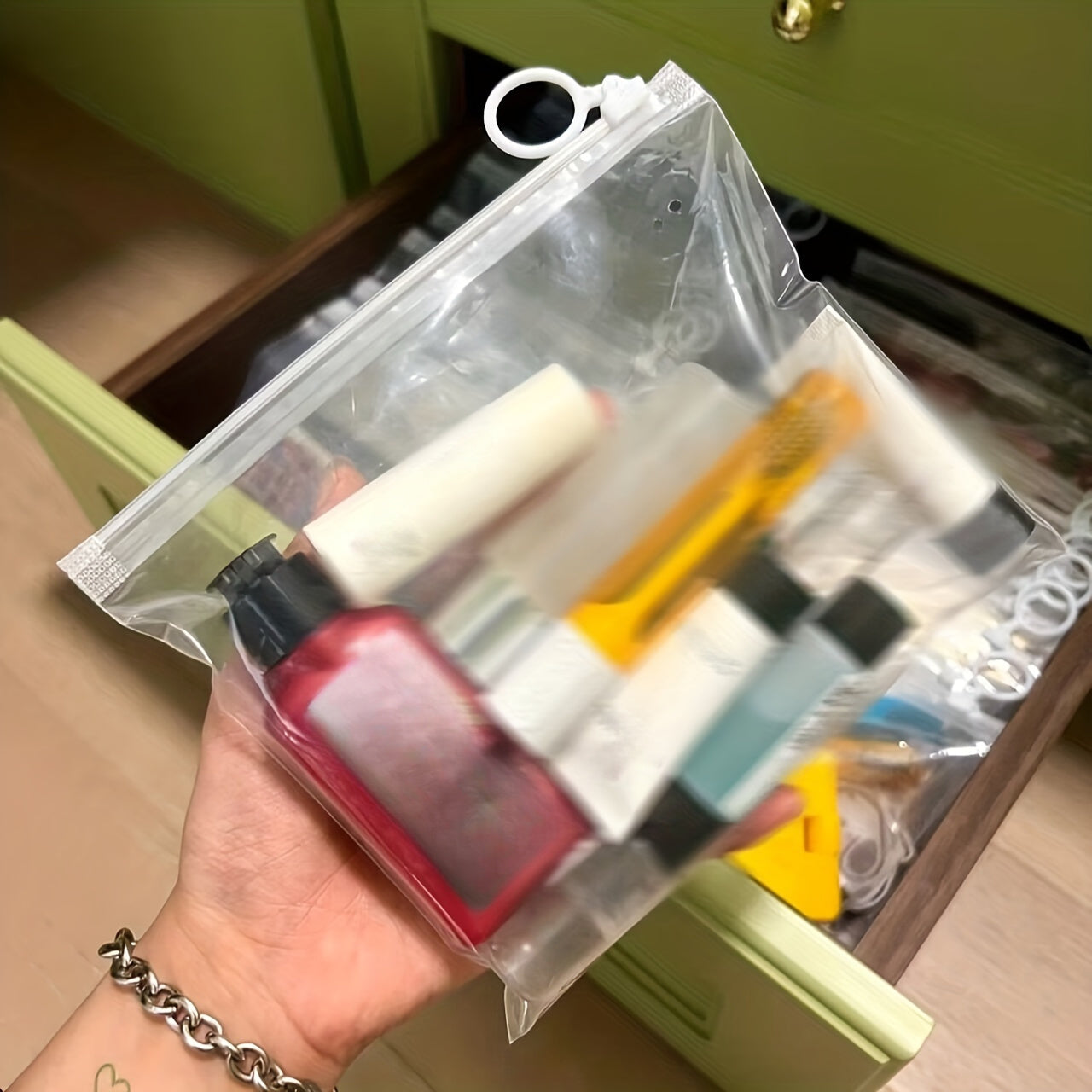 10pcs Extra Thick Zipper Bag Stationery Sundries Sorting Bag Storage Bag